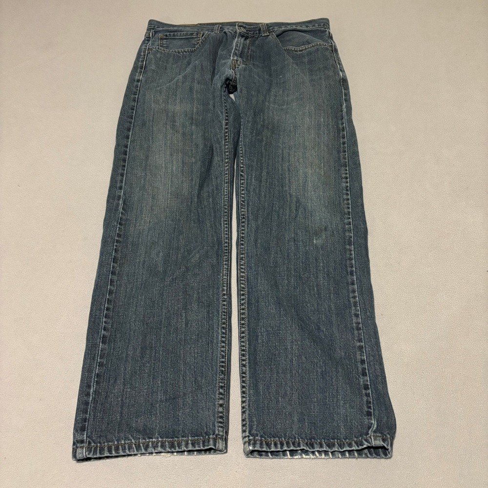 Levis 505 Regular Fit Mens Straight Leg Jeans 34x30 Medium Wash Blue Denim